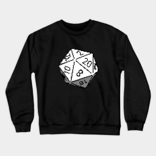 D20 Roleplaying Icosahedron Pixel-Art Style Crewneck Sweatshirt